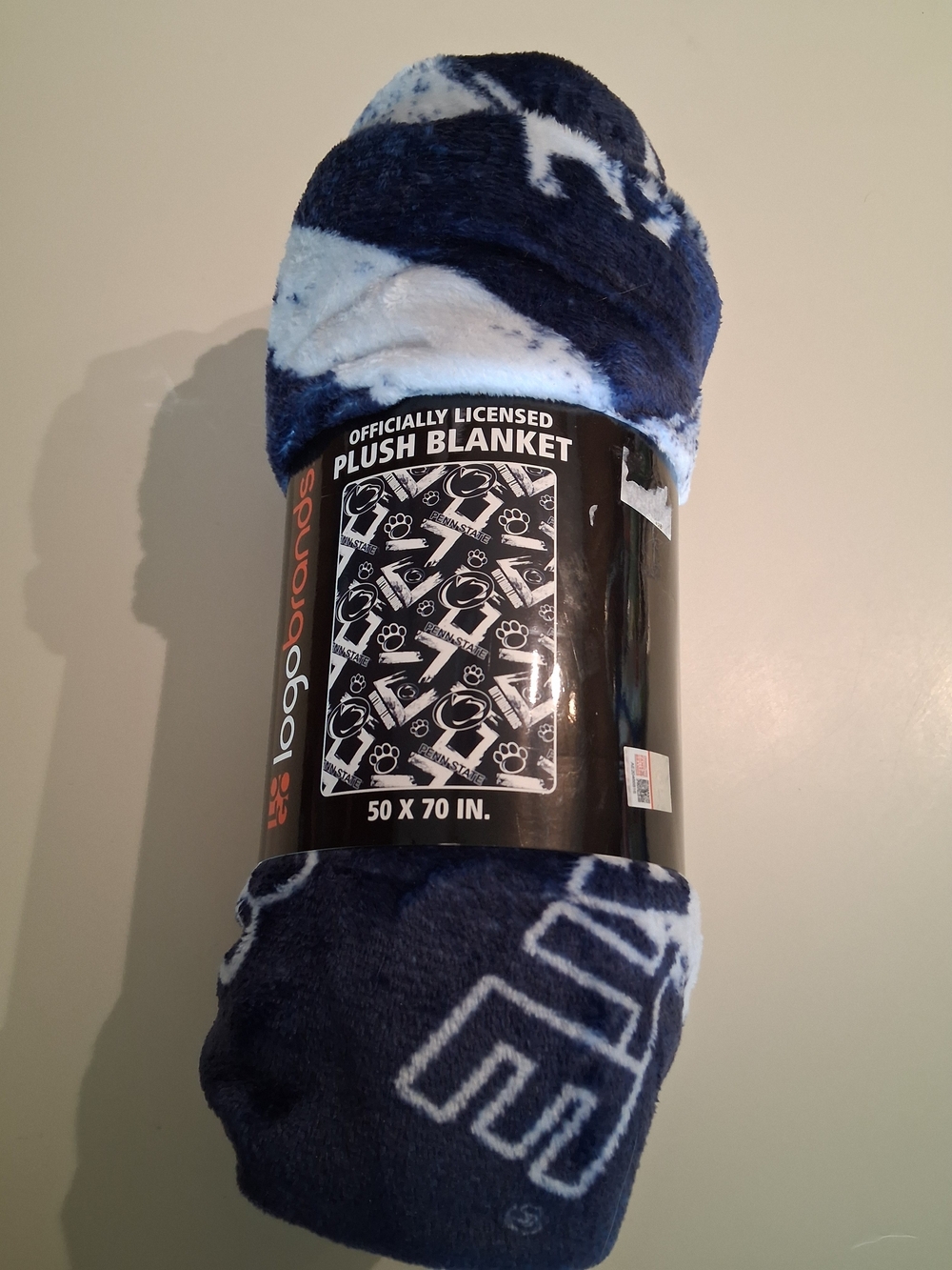 Navy and Light Blue Plush Blanket - Logo Brands